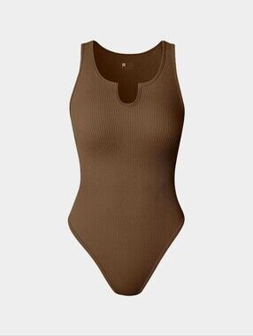 OQQ Ribbed Sleeveless Bodysuit